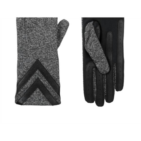 NEW ISOTONER women's smartdri smartouch 3 button length chevron gloves in black - Picture 1 of 1